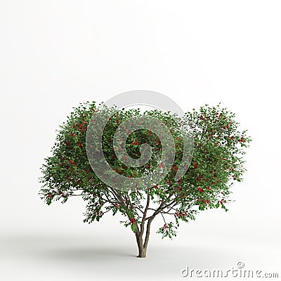 3d illustration of schinus terebinthifolia tree isolated on white background Cartoon Illustration