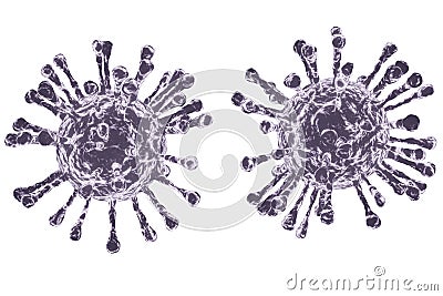 3D illustration showing corona virus, MERS virus.3d cell virus.clipping path. Cartoon Illustration