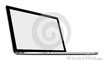 3D illustration of Silver Laptop isolated on white Cartoon Illustration