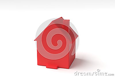 A simple model of a house with a chimney Cartoon Illustration