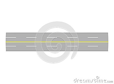 3d illustration of simple road intersection. Cartoon Illustration