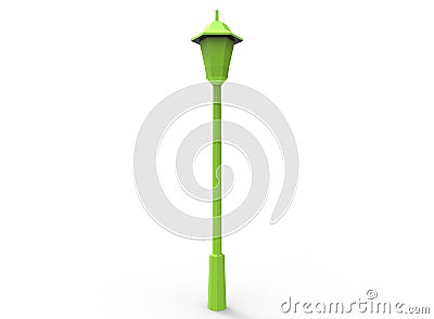 3d illustration of simple street light. Cartoon Illustration