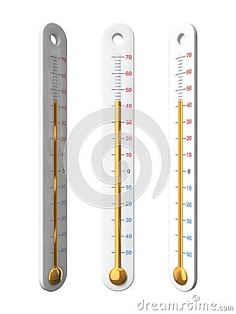 3d illustration of simple thermometer. Cartoon Illustration