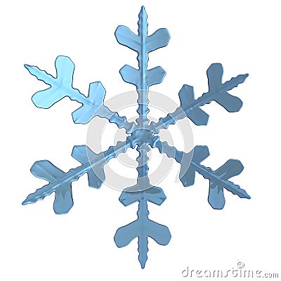 3d illustration of snow flake Cartoon Illustration