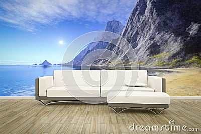 photo wall mural ocean Cartoon Illustration