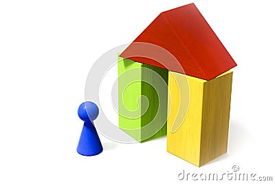 some colorful building blocks Cartoon Illustration