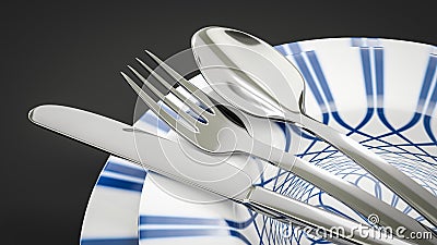 some typical style dishware Cartoon Illustration