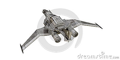 Spaceship fighter on white background Cartoon Illustration