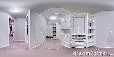 3d illustration spherical 360 degrees, seamless panorama of a house Cartoon Illustration