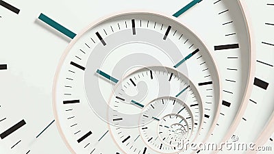 Spiral Clock Seamless Infinite Zoom Cartoon Illustration