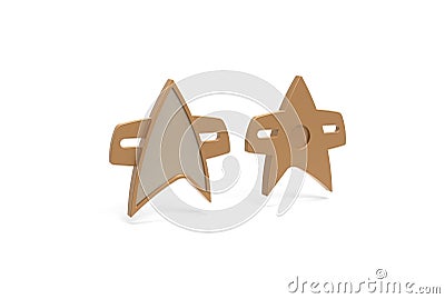 3d illustration of Star Trek comm badge isolated Cartoon Illustration