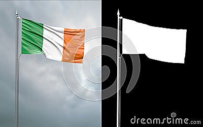 State flag of the Commonwealth of the Republic of Ireland Cartoon Illustration