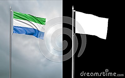 State flag of the Republic of Sierra Leone Cartoon Illustration