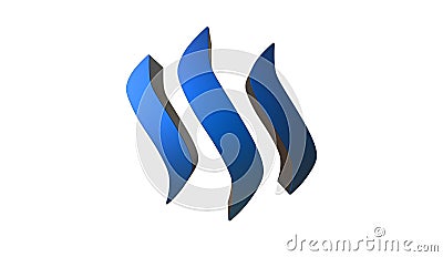 3D illustration of the steem logo Cartoon Illustration