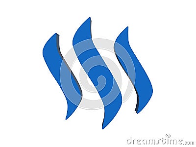 3D illustration of the steem logo Cartoon Illustration