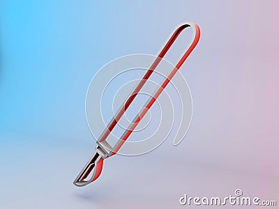 3D illustration of surgeon scalpel icon on gradient background Cartoon Illustration