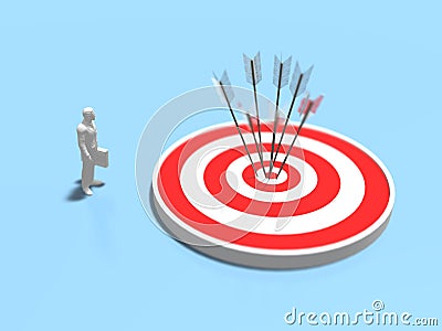 3D illustration of target. Cartoon Illustration