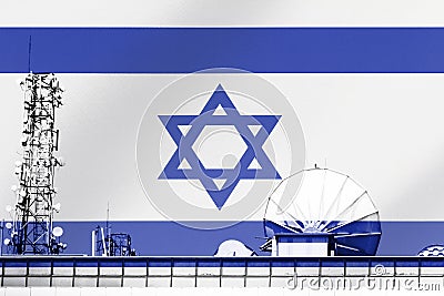 3D illustration Telecommunications in countries with the flag of Israel Cartoon Illustration