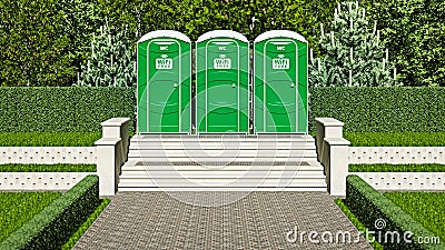 Portable toilets Cartoon Illustration