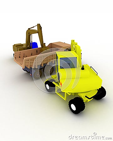 3d illustration of toy cars for boys. Cartoon Illustration