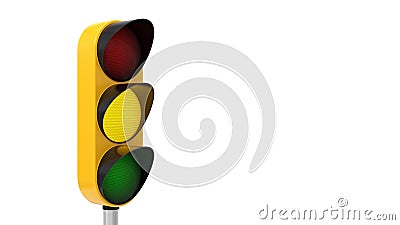 3d illustration of traffic light. Cartoon Illustration