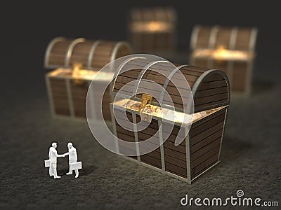 3D illustration of treasure discovery Cartoon Illustration