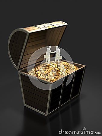 3D illustration of treasure discovery Cartoon Illustration