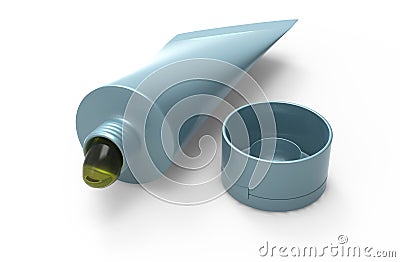 3d illustration tube Cartoon Illustration