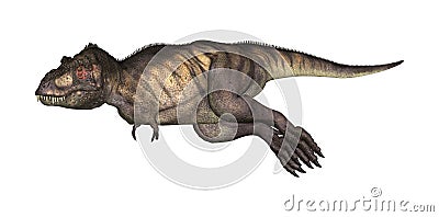 3D Illustration Tyrannosaurus on White Stock Photo