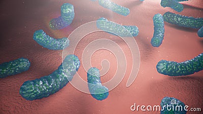 3d illustration viruses causing infectious diseases, decreased immunity. Concept of viral disease. Virus abstract Cartoon Illustration