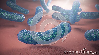 3d illustration viruses causing infectious diseases, decreased immunity. Concept of viral disease. Virus abstract Cartoon Illustration