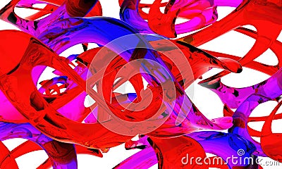 3d illustration of waves of glass Cartoon Illustration