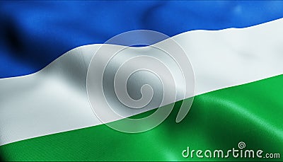 3D Render Waving Colombia Department Flag of Choco Closeup View Stock Photo