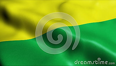 3D Render Waving Colombia Department Flag of Meta Closeup View Stock Photo