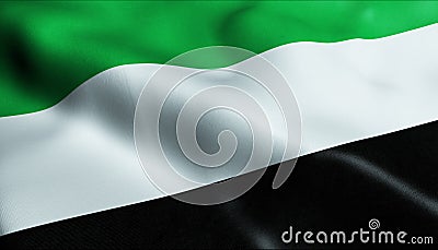 3D Render Waving Colombia Department Flag of Narino Closeup View Stock Photo