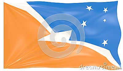 3d Illustration of a Waving Flag of Tierra del Fuego Stock Photo