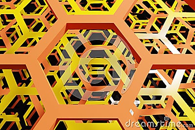 3d illustration of a white honeycomb monochrome Cartoon Illustration