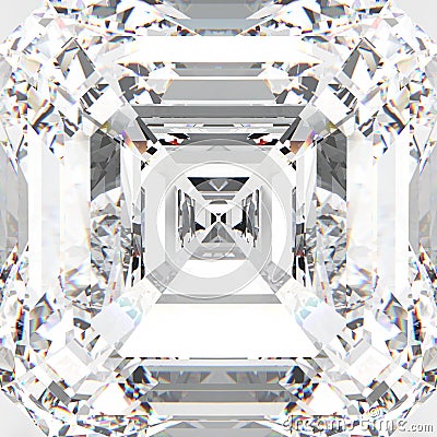 3D illustration zoom macro white gemstone expensive diamond Cartoon Illustration