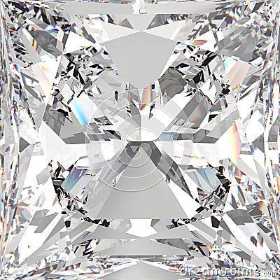 3D illustration zoom white gemstone expensive jewelry diamond Cartoon Illustration