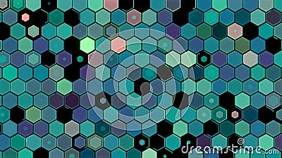 3D illustrations, abstract geometric backgrounds, light green tones, colorful boxes Cartoon Illustration