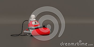 3d illustrator, 3d rendering of the White character and irons Stock Photo