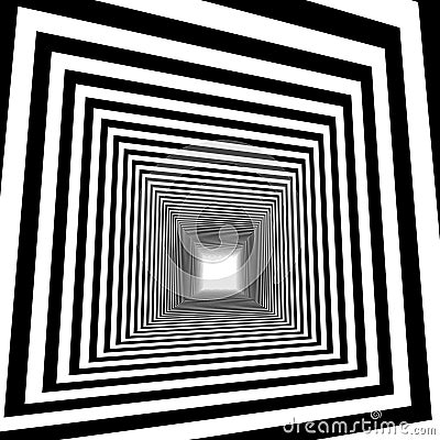 Optical illusion., 3d abstract tunnel Stock Photo