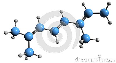 3D image of Alloocymene skeletal formula Stock Photo