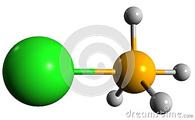 3D image of Ammonium chloride skeletal formula Stock Photo