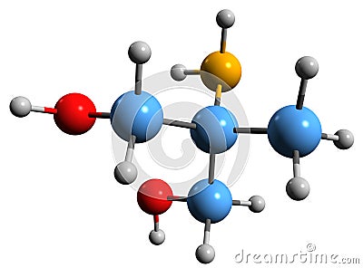 3D image of AMPd buffer skeletal formula Stock Photo