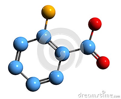 3D image of Anthranilic acid skeletal formula Stock Photo