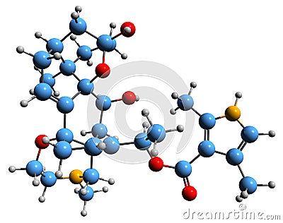 3D image of Batrachotoxin skeletal formula Stock Photo