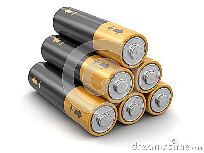 3d image of Batteries Stock Photo