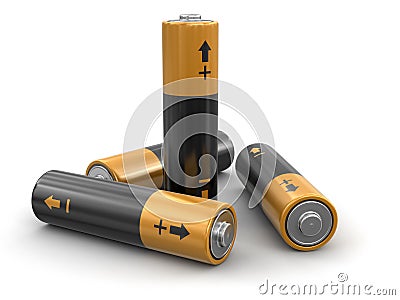 3d image of Batteries Stock Photo