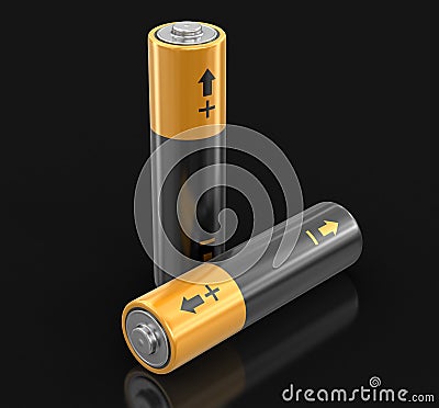 3d image of Batteries Stock Photo